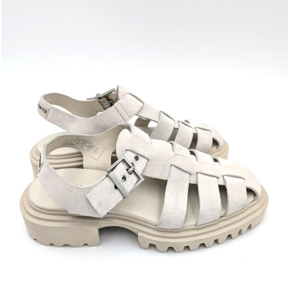 AllSaints Nessa Chunky Leather women's Sandals Stone White size US7 EU37 - Picture 3 of 12